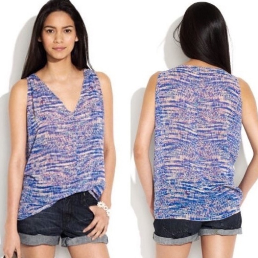 Madewell Silk Printed Twirl Tank Top Women’s Size Extra Smalll